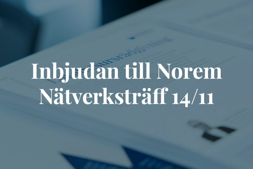 Inbjudan till nätverksträff 14 november